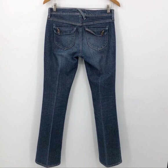Old Navy Jeans Y2K Mid Rise Bootcut Medium Wash Blue Flap Pockets Women's Size 2 - Picture 5 of 10